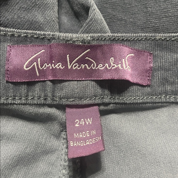 Gloria Vanderbilt Sz 24W Original Slimming Jeans Gray Corduroy High Rise - Picture 7 of 8